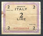 Италия 1943 г. • P# M11b • 2 лиры • без F • оккупационный выпуск • VF*