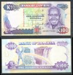 Замбия 1980-1991 гг. • P# 34 • 100 квач • президент Каунда • регулярный выпуск • UNC пресс ( кат. - $12 )