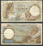 Франция 1939 г. (28.9) • P# 94 • 100 франков • Максимильен де Бетюн • регулярный выпуск • F-VF*