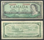 Канада 1954 г. (1972-1973) • P# 75c • 1 доллар • Елизавета II • Bouey-Rasminsky • регулярный выпуск • F-VF