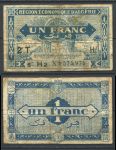 Алжир 1944 г. • P# 101 H • 1 франк • Послевоенная французская администрация • 2-й регулярный выпуск • F-VF
