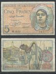 Алжир 1944 г. • P# 94a (8-2) • 5 франков • девушка • регулярный выпуск • F-