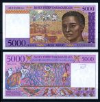 Мадагаскар 1995 г. • P# 78a • 5000 франков(1000 ариари) • юноша • регулярный выпуск • UNC пресс