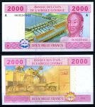 Центральная Африка • Габон 2002 г. • P# 408A • 2000 франков • регулярный выпуск • UNC пресс