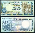 Руанда 1988 г. • P# 21 • 1000 франков • горилла • регулярный выпуск • UNC пресс