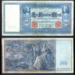 Германия 1908 г. • P# 35 • 100 марок • красная печать • регулярный выпуск • VF