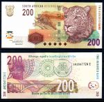 Южная Африка • ЮАР 2005 г. • P# 132 • 200 рандов • леопарды • регулярный выпуск • UNC пресс
