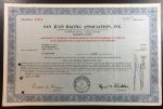 Пуэрто-Рико 1968 г. • Скаковая ассоциация Сан-Хуана • сертификат на 1 акцию • XF+