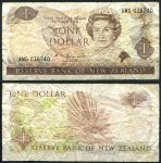 Новая Зеландия 1985-1989 гг. • P# 169b • 1 доллар • Елизавета II • птица пёстрый фантейл • S. T. Russel • регулярный выпуск • F