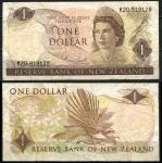 Новая Зеландия 1977-1981 гг. • P# 163d • 1 доллар • Елизавета II • птица пёстрый фантейл • H. R. Hardie • регулярный выпуск • F-VF