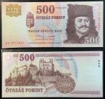 Венгрия 2013 г. • P# 196e • 500 форинтов • Принц Ференц II Ракоци • регулярный выпуск • UNC пресс