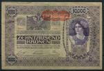 Австрия 1919 г. • P# 65 • 10000 крон • надпечатка "Deutschosterreich" • регулярный выпуск • XF **
