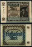 Германия 1922 г. P# 81b • 5000 марок • в.з. орнамент из линий • регулярный выпуск • XF+
