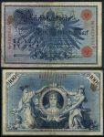 Германия 1908 г. • P# 33a A • 100 марок • красный номер • регулярный выпуск • F+- ( кат. - $10 )