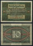 Германия 1920 г. • P# 67 R • 10 марок • регулярный выпуск • XF