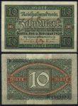 Германия 1920 г. • P# 67 G • 10 марок • регулярный выпуск • XF+