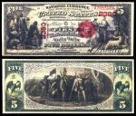 США штат Вашингтон 1875г. • Валла-Валла • Первый Национальный Банк • 5 долларов • регулярный выпуск • копия • UNC пресс