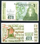 Ирландия 1989 г. • P# 70d • 1 фунт • Королева Медб • регулярный выпуск • VF-