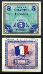 Франция 1944 г. • P# 115a • 5 франков • Союзные войска • оккупационный выпуск • UNC "D-DAY" граффити