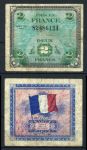 Франция 1944 г. • P# 114a • 2 франка • Союзные войска • оккупационный выпуск • F-VF