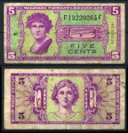 США 1958-1961 гг. • P# M36 • 5 центов • серия 541 • две женщины • армейский чек • F-VF