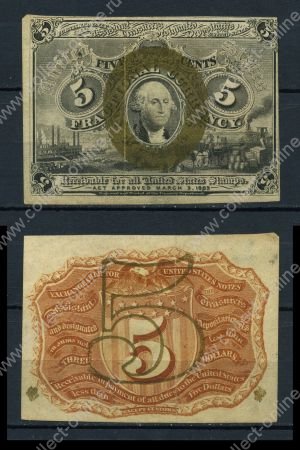 США 1863 г. • P# 101a • 5 центов • Джордж Вашингтон • регулярный(разменный) выпуск • XF-