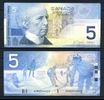 Канада 2002 г. (2005)• P# 101d • 5 долларов • Сэр Уилфрид Лорье • хоккей • Jenkins-Dodge • регулярный выпуск • VF
