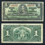 Канада 1937 г. • P# 58с • 1 доллар • Георг VI • Gordon-Towers • регулярный выпуск • F-VF