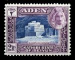 Аден • Сайюн 1942 г. • Gb# 10 • 2 r. • основной выпуск • мечети и дворцы • MLH OG VF ( кат.- £13 )