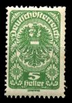 Австрия 1919-1920 г. • Sc# 201 • 5 h. • почтовый рожок • стандарт • MNH OG VF