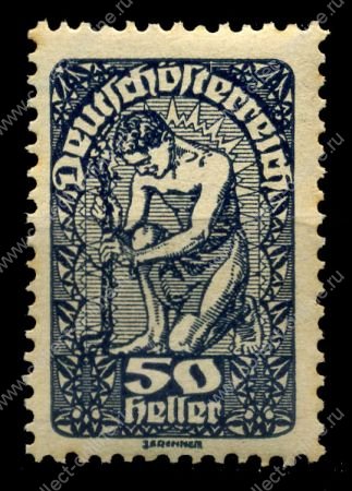 Австрия 1919-1920 г. • Sc# 215 • 50 h. • аллегория новой Республики • стандарт • MNH OG VF