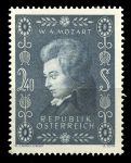 Австрия 1957 г. • MI# 1024(Sc# 609) • 1.50 s. • Моцарт • 200 лет со дня рождения • MNH OG VF ( кат. - €6 )