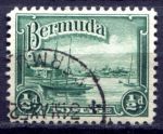 Бермуды 1936-1947 гг. • Gb# 98 • ½ d. • Георг V основной выпуск • парусники у причала • Used F-VF