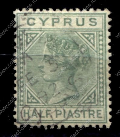 Кипр 1892-1894 г. SC# 19(Gb# 31) • ½ pi. • Королева Виктория • стандарт • Used F-VF ( кат.- £2.00 )