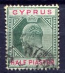 Кипр 1904-1910 гг. • Gb# 62(Sc# 50) • ½ pi. • Эдуард VII • стандарт • Used F-VF ( кат. - £1.50 )