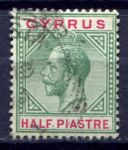 Кипр 1912-1915 гг. • Gb# 75 • ½ pi. • Георг V • стандарт • Used F-VF
