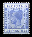 Кипр 1925 г. • Gb# 122 • 2½ pi. • Георг V • стандарт • MH OG VF ( кат.- £12 )