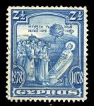 Кипр 1928 г. • Gb# 126 • 2½ pi. • 50-летие Британского правления • святой Варнава • Used VF ( кат.- £2.5 )