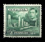 Кипр 1938-51 гг. • Gb# 152 • ½ pi. • Георг VI основной выпуск • Мраморный форум Саламина • Used F-VF