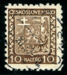 Чехословакия 1929 г. • Mi# 278A(Sc# 153) • 10 h. • государственный герб • стандарт • Used VF