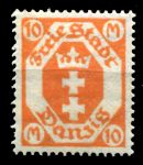 Данциг 1922-1923 гг. • Mi# 125Y • 10 M. • в.з. - цепь (3Y) • герб города • стандарт • MNH OG XF+ ( кат.- € 1.20 )