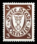Данциг 1938-1939 гг. • Mi# 289 • 3 pf. • в.з. - 5 (свастика) • герб города • стандарт • MNH OG XF ( кат.- € 4 )