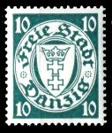 Данциг 1938-1939 гг. • Mi# 292 • 10 pf. • в.з. - 5 (свастика) • герб города • стандарт • MNH OG XF ( кат.- € 4 )