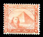 Египет 1870-1902 гг. • SC# 39 • 2 pi. • Сфинкс и пирамиды • стандарт • MH OG F-VF ( кат.- $ 27.5 )