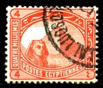 Египет 1888-1906 гг. • SC# 47 • 4 m. • Сфинкс и пирамиды • стандарт • Used F-VF