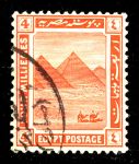 Египет 1914 г. • SC# 53 • 4 m. • Достопримечательности Египта • пирамиды Гиза • стандарт • Used F-VF