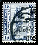 Египет 1921-1922 гг. • SC# 71 • 15 m. • статуя Рамзеса II (тип II) • стандарт • Used F-VF ( кат.- $ 5 )