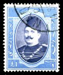 Египет 1923-1924 гг. • SC# 103 • £1 • король Фуад I • концовка серии • стандарт • Used F-VF ( кат.- $ 28 )
