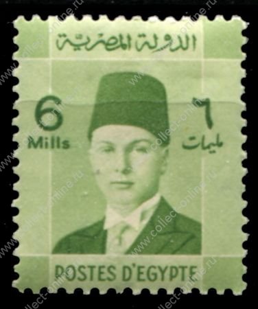Египет 1937-1944 гг. • SC# 211 • 6 m. • Король Фарук(детский портрет) • стандарт • MNH OG VF