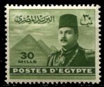 Египет 1947-1951 гг. • SC# 267 • 30 m. • король Фарук(на фоне пирамид) • стандарт • MNH OG VF